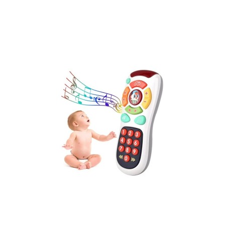 Jucarii bebelusi - Telecomanda de jucarie KidsTV, efecte luminoase si sonore, in limba engleza,17x7 cm, Doty®️