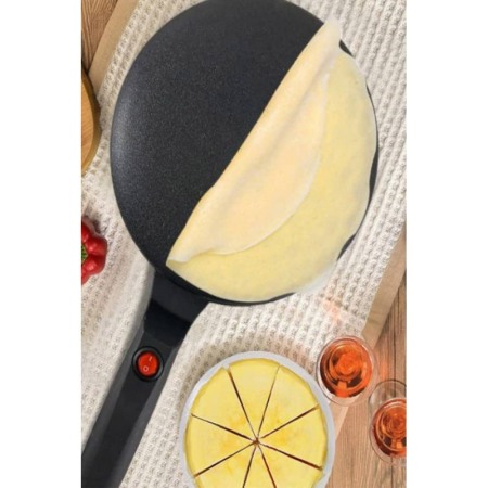 Tigaia electrica pentru clatite HomeCrepes Doty®, practica, suprafata antiaderenta, bol inclus, 20 cm, negru [1]