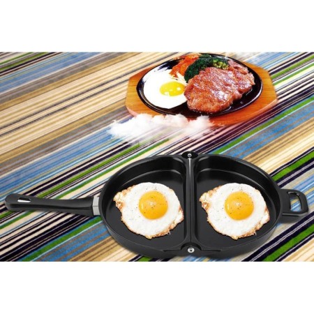 Tigaie Breakfast pliabila, usor de folosit si de curatat ,forma ovala,marime medie, negru,doty [3]