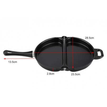 Tigaie Breakfast pliabila, usor de folosit si de curatat ,forma ovala,marime medie, negru,doty [1]