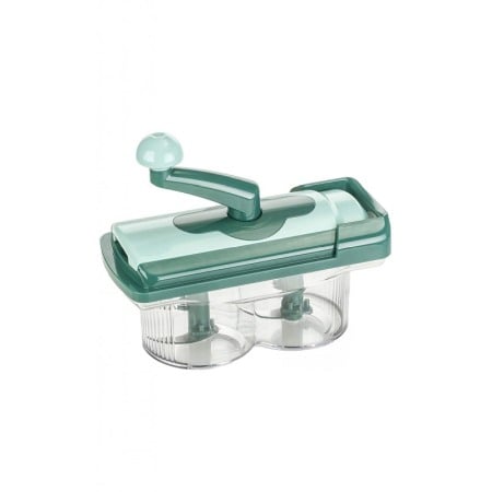 Casa si gradina - Tocator de bucatarie Perfectly Chopped, tip blender, manual, 6 lame, recipient, toaca si marunteste, 27x13 cm, verde, Doty®