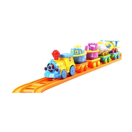 Trenulet de jucarie,cu efecte luminoase si sonore, figurine , multicolor, doty [2]