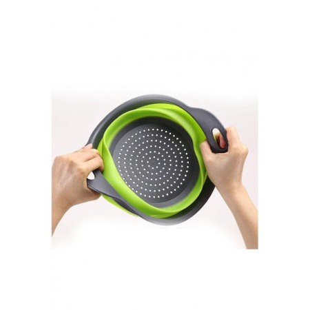 Vas strecuratoare pliabil pentru fructe si legume, silicon, material rezistent, usor de folosit si de curatat,30 x 10 cm, verde/ [2]