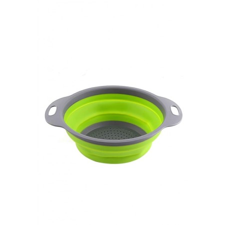 USTENSILE & ARTICOLE BUCATARIE - Vas strecuratoare pliabil pentru fructe si legume, silicon, material rezistent, usor de folosit si de curatat,30 x 10 cm, verde/