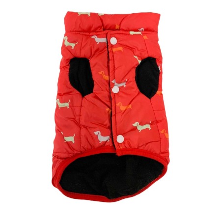 Pisici - Vesta calduroasa si impermeabila pentru catei de talie foarte mica, rosu, masura L, Doty®