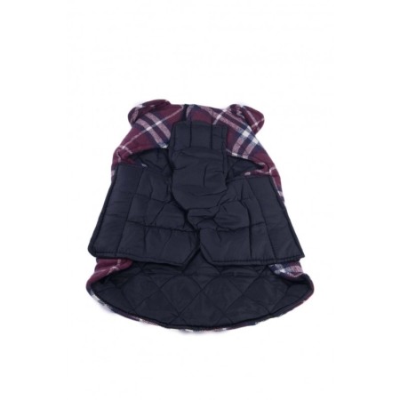 Vesta cu 2 fete pentru caini de talie mica, carouri sau varianta uni, 30 cm, confortabila si calduroasa,culoare bordo,captusita, [2]
