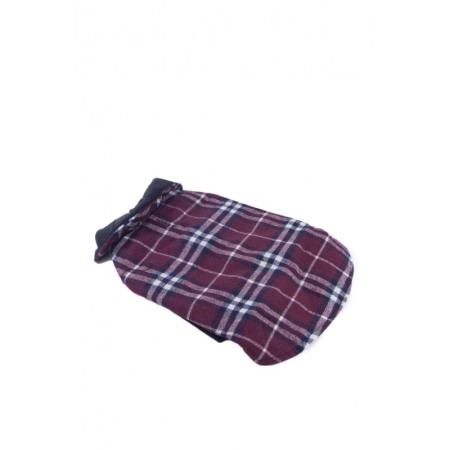 Vesta cu 2 fete pentru caini de talie mica, carouri sau varianta uni, 30 cm, confortabila si calduroasa,culoare bordo,captusita, [3]