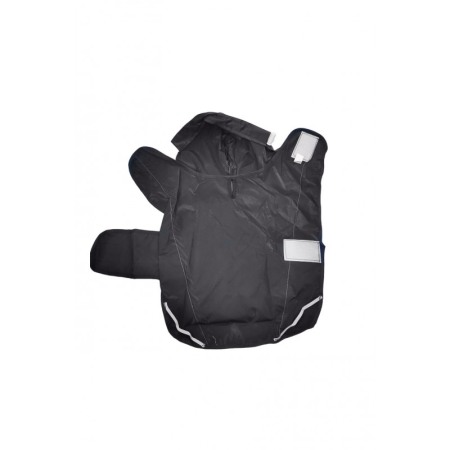 Vesta de ploaie si vant DoggyCap Doty® pentru caini de talie medie, reflectorizanta, cu gluga, marime 3XL, neagra [2]