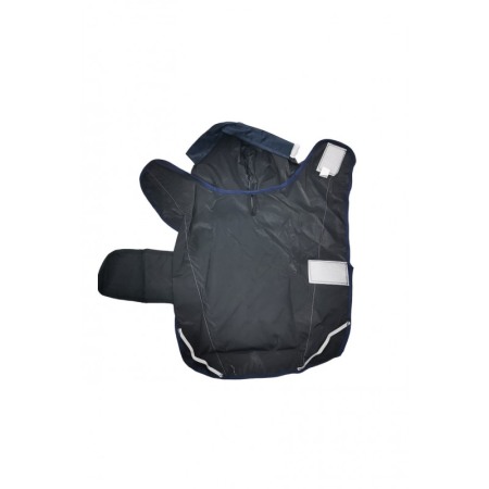 Vesta de ploaie si vant DoggyCap Doty® pentru caini de talie mica, reflectorizanta, cu gluga, marime XL, bleumarin [1]