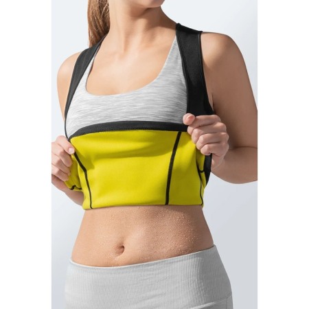 Vesta HotWaist tip sauna pentru slabit si modelarea taliei din neopren, confortabila,eficienta,negru/galben,3XL [3]