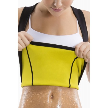 Vesta HotWaist tip sauna pentru slabit si modelarea taliei din neopren, confortabila,eficienta,negru/galben,3XL [0]