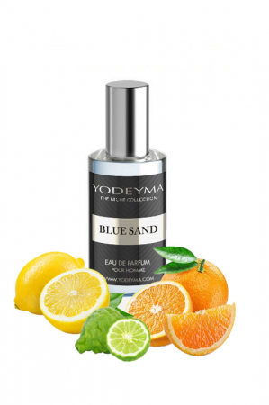 Yodeyma Blue Sand Apa de parfum pentru barbati, nuante de portocala, lamaie, bergamota, 15ml