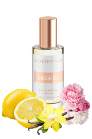 Yodeyma Freshia Apa de parfum pentru femei, nuante de lamaie de Sicilia, peonie si vanilie, 15ml