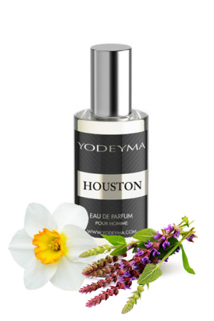 Yodeyma Houston Apa de parfum pentru barbati, nuante de salvie, narcisa si Palo de Rosa, 15ml