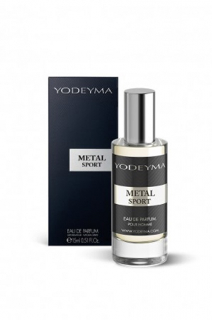 Yodeyma Metal Sport Apa de parfum pentru barbati, nuante de mandarina, nota acvatica si vetiver, 15ml [1]