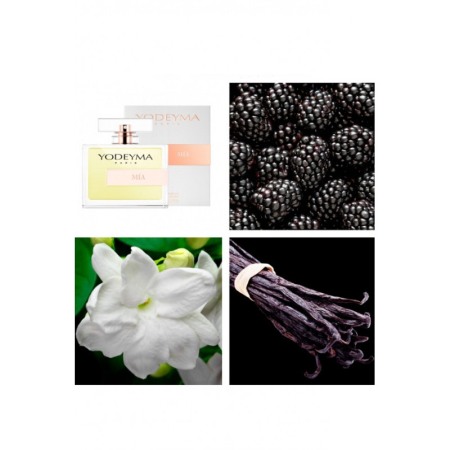Yodeyma Mia Apa de parfum pentru femei, nuante de zmeura neagra, iasamie de Sambac si vanilie, 100ml [4]