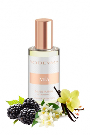 Yodeyma Mia Apa de parfum pentru femei, nuante de zmeura neagra, iasamie de Sambac si vanilie, 15ml