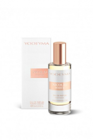 Yodeyma Nicolas White Apa de parfum pentru femei, nuante de trandafir alb, cedru alb si mosc alb, 15ml [2]