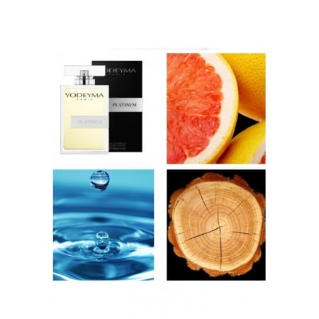 Yodeyma Platinum Apa de parfum pentru barbati, nuante de grapefruit, nota acvatica si lemn, 100ml [2]