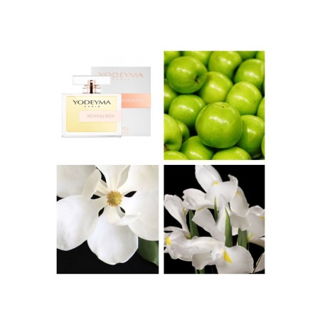Yodeyma Sensación Apa de parfum pentru femei, nuante de mar verde, magnolia, iris alb, 100ml [3]