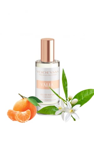 Parfumuri - Yodeyma Valia Apa de parfum pentru femei, nuante de mandarin, flori de portocal si arbore de Akigalawood, 15ml