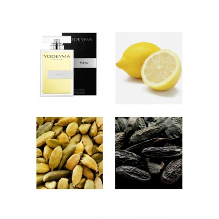 Yodeyma West Apa de parfum pentru barbati, nuante de lamaie, cardamon si Haba Tonka, 100ml [2]