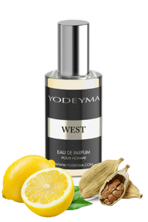 Parfumuri - Yodeyma West Apa de parfum pentru barbati, nuante de lamaie, cardamon si Haba Tonka, 15ml