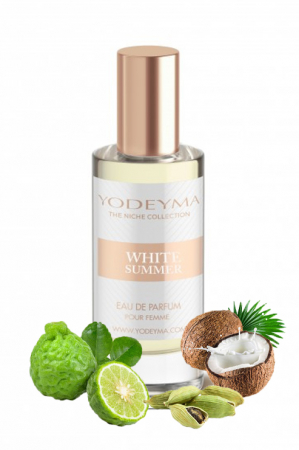 Parfumuri - Yodeyma White Summer Apa de parfum pentru femei, nuante de bergamota, cocos si cardamon, un parfum feminin irezistibil, proaspat si exotic, 15ml