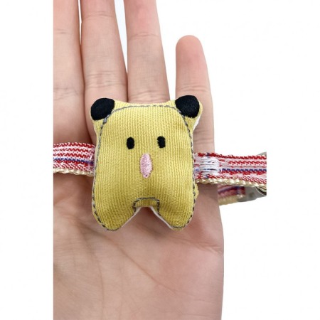 Zgarda Bear Cartoon, pentru caini si pisici de talie mica, confortabila, 23/33 cm, multicolor [2]