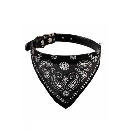 Câini - Zgarda cu bandana pentru caini de talie mica, confortabila,neagra,Doty