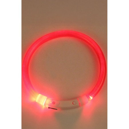 Zgarda cu LED pentru caini de talie medie SafeDoggo Doty®, Marime M, 50 cm, USB inclus, reglabila, 3 tipuri de iluminare, rosu [4]