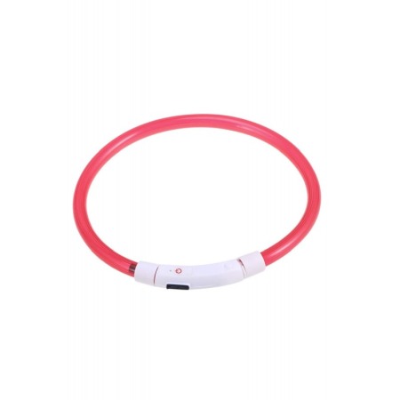 Zgarda cu LED pentru caini de talie medie SafeDoggo Doty®, Marime M, 50 cm, USB inclus, reglabila, 3 tipuri de iluminare, rosu [2]