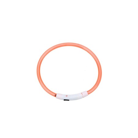 Zgarda cu LED pentru caini de talie medie SafeDoggo Doty®, Marime M, 50cm, USB , reglabila, 3 tipuri de iluminare, portocaliu [1]