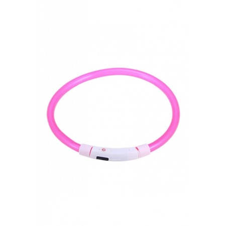 Zgarda cu LED pentru caini de talie mica SafeDoggo Doty®, Marime S, 35 cm, USB inclus, reglabila, 3 tipuri de iluminare, roz [1]