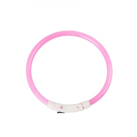 Zgarda cu LED pentru caini de talie mica SafeDoggo Doty®, Marime S, 35 cm, USB inclus, reglabila, 3 tipuri de iluminare, roz [4]