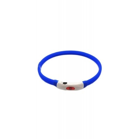 Lese și zgărzi pentru câini - Zgarda cu led pentru caini , talie medie, 50 cm,reglabila, albastru, reincarcabila, USB inclus , doty
