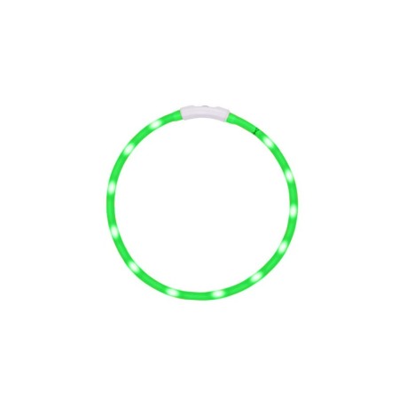 Zgarda cu led pentru caini, talie mica/medie, 35 cm, reglabila, verde, reincarcabila, USB inclus, Doty®️ [3]