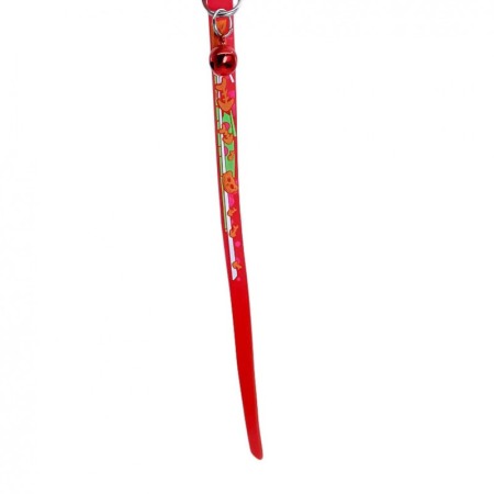Zgarda GummyBell pentru pisici de talie mica, design modern, cu clopotel, silicon moale, 26 cm, rosu [2]
