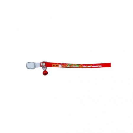 Zgarda GummyBell pentru pisici de talie mica, design modern, cu clopotel, silicon moale, 26 cm, rosu [1]