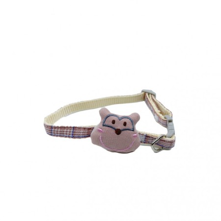Pisici - Zgarda Lolly Cartoon, pentru caini si pisici de talie mica, confortabila, 23/33 cm, roz