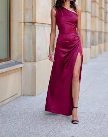 Rochii Elegante - Rochie lungă visinie-Natia