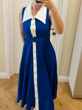 Toate categoriile - Rochie casual albastra-Bleu Parisien