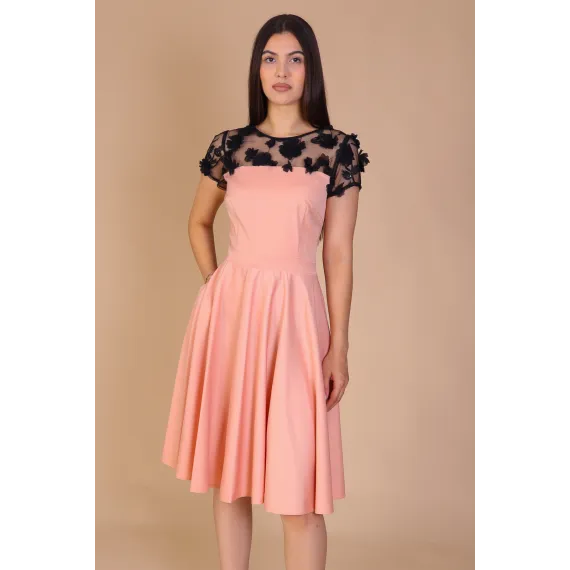 Toate categoriile - Rochie Oana din tafta si dantela