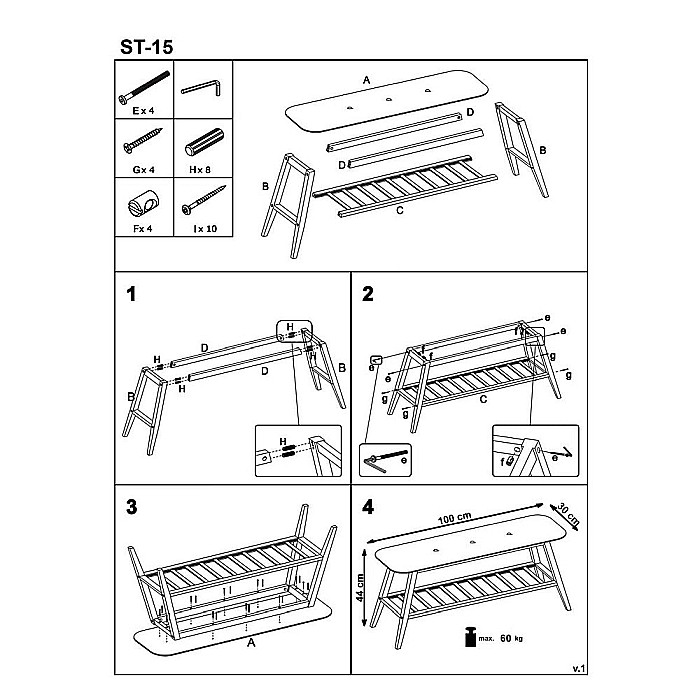 Bancheta cu suport pentru pantofi HM ST15, lemn masiv, stofa, capacitate 10 perechi, gri/natur [3]