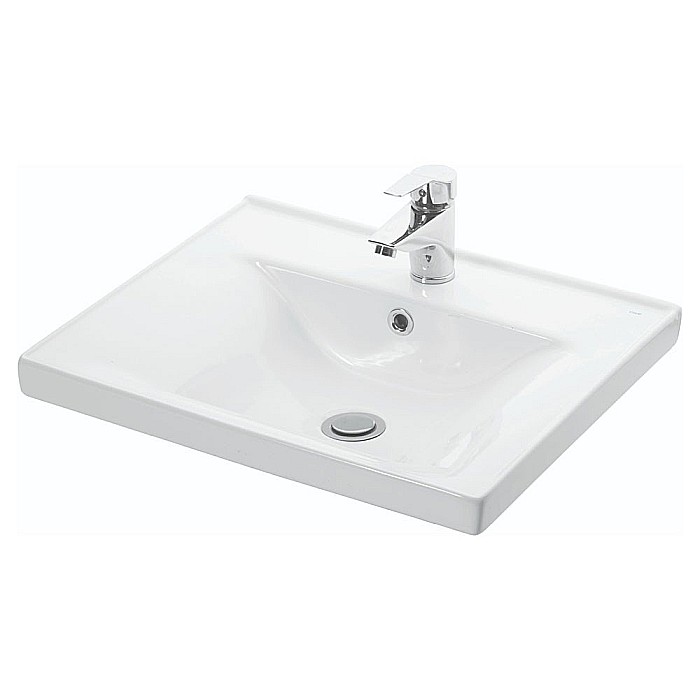 Baza cu lavoar ceramic GN0541, mobilier baie suspendat 60 cm, front MDF, 2 sertare, glisiere soft close, alb [6]