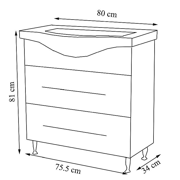 Baza cu lavoar ceramic GN1871, mobilier baie 80 cm, front MDF, 1 sertar, 1 usa, glisiere soft close, picioare cromate reglabile, alb [6]