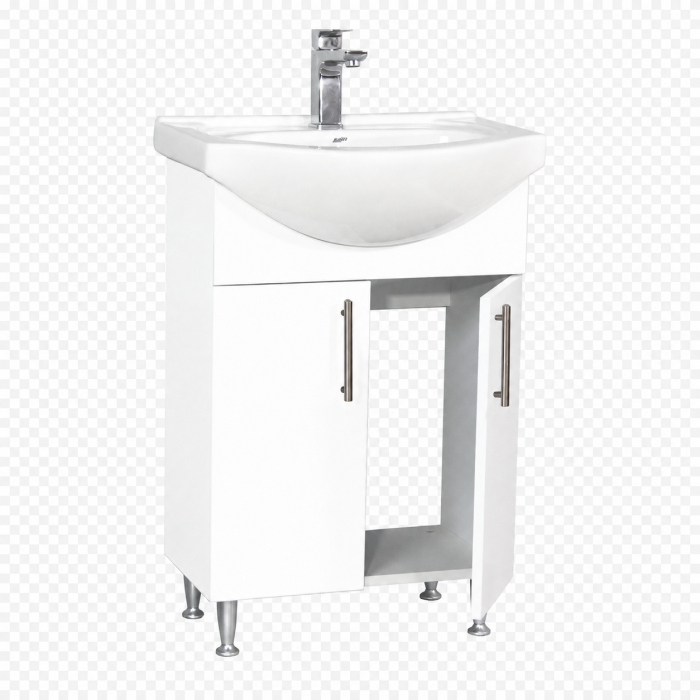 Baza si lavoar ceramic eco GN0051, 2 usi, cu picioare reglabile, balamale soft close, 50 cm, alb [5]