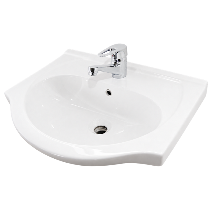 Baza si lavoar ceramic eco GN0051, 2 usi, cu picioare reglabile, balamale soft close, 70 cm, alb [5]