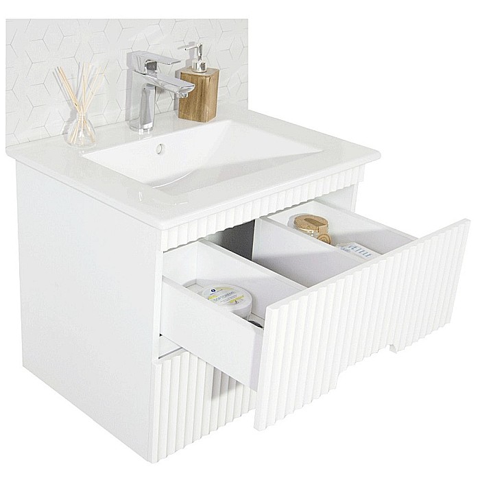 Baza si lavoar ceramic GN0091, mobilier baie suspendat 80 cm, dreptunghiular, front MDF, sertare soft close, alb [6]