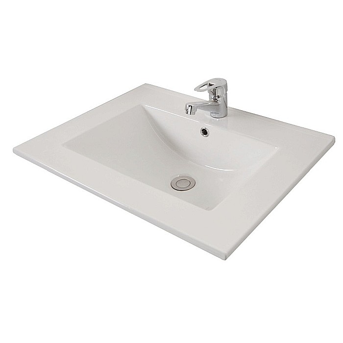 Baza si lavoar ceramic GN0091, mobilier baie suspendat 70 cm, dreptunghiular, front MDF, sertare soft close, alb [5]